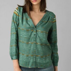 Prana (NWT) Elsie long sleeve flowy everyday blouse - Peacock